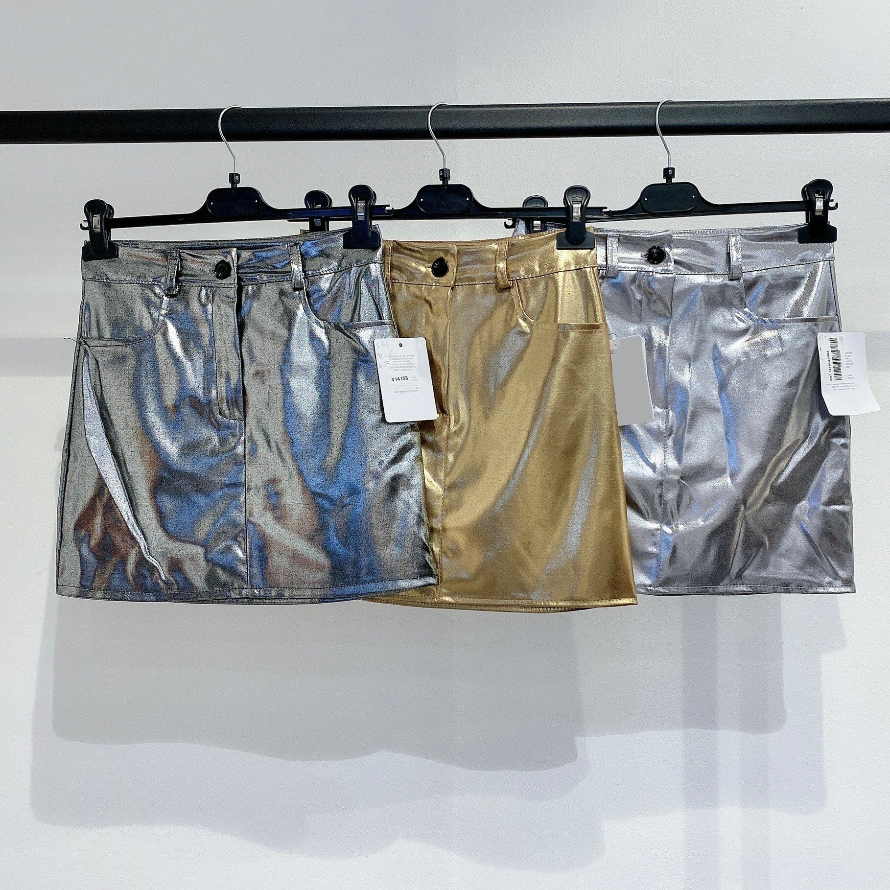 Metallic rok goud- zilver- grijs