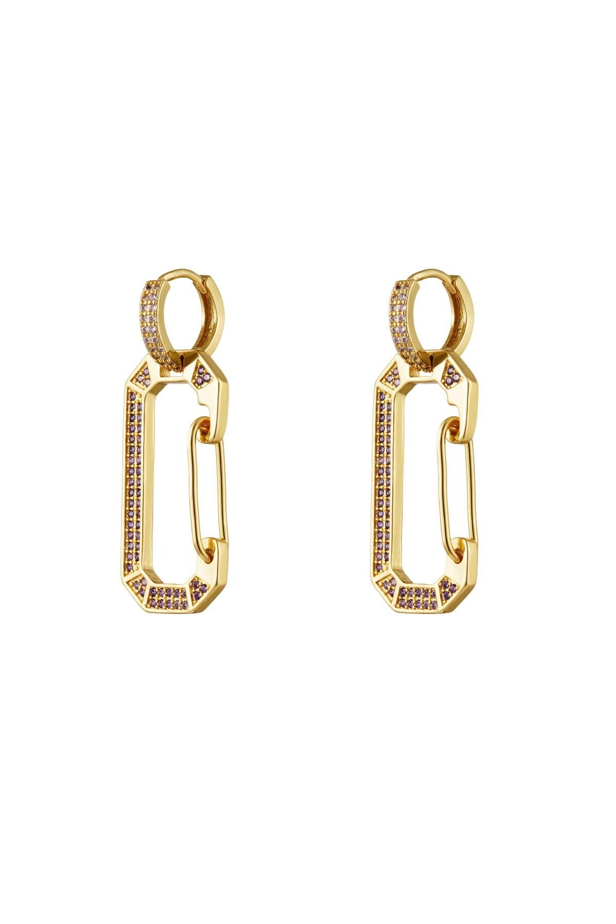 Oorbellen Zirkoon paars- koper