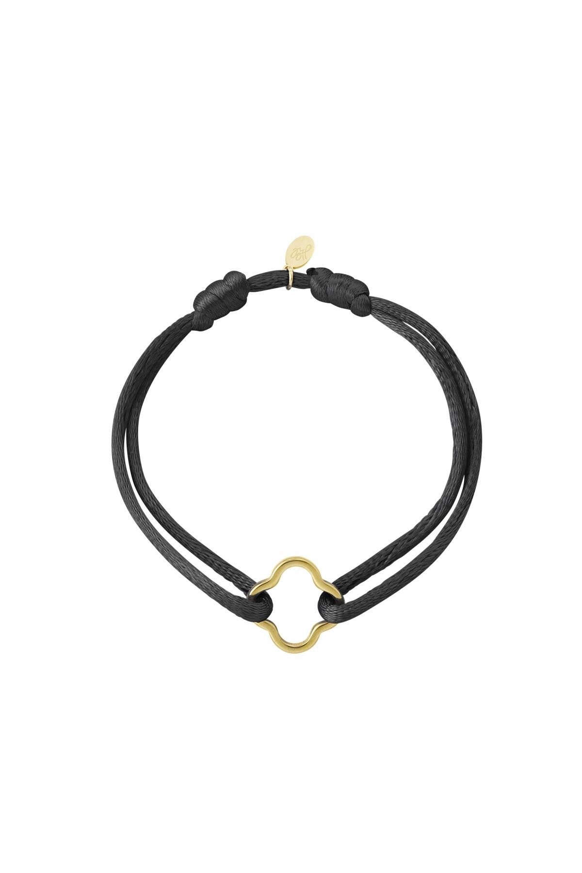 Armband Klaver zwart