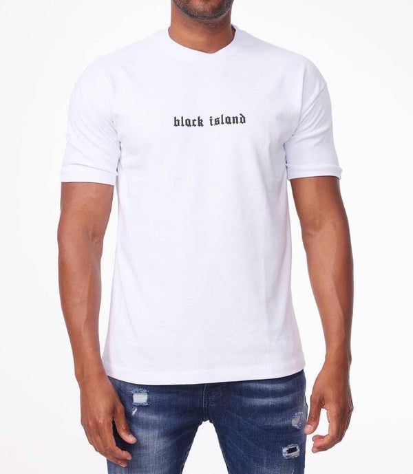 T-shirt Black Island -wit
