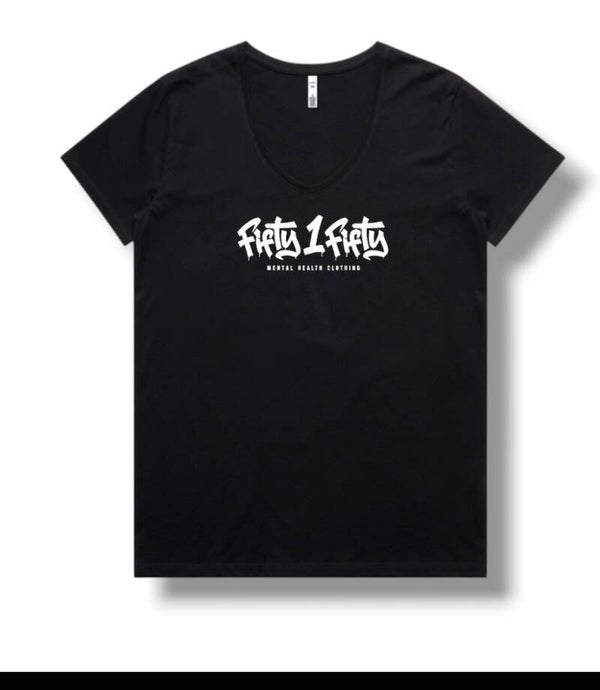 Fifty 1 Fifty - Black Women's V-Neck