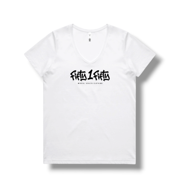 Fifty 1 Fifty - White Women's V-Neck