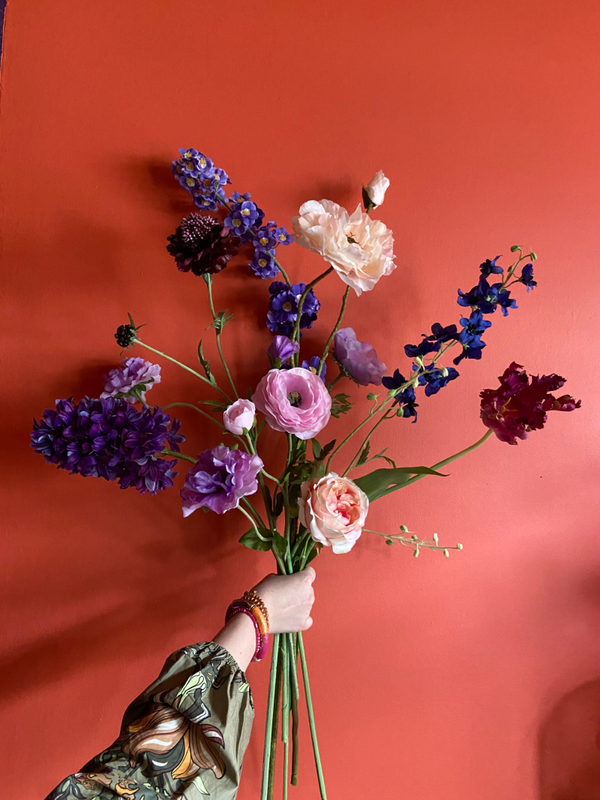 Zijden boeket 'Spring pastels'