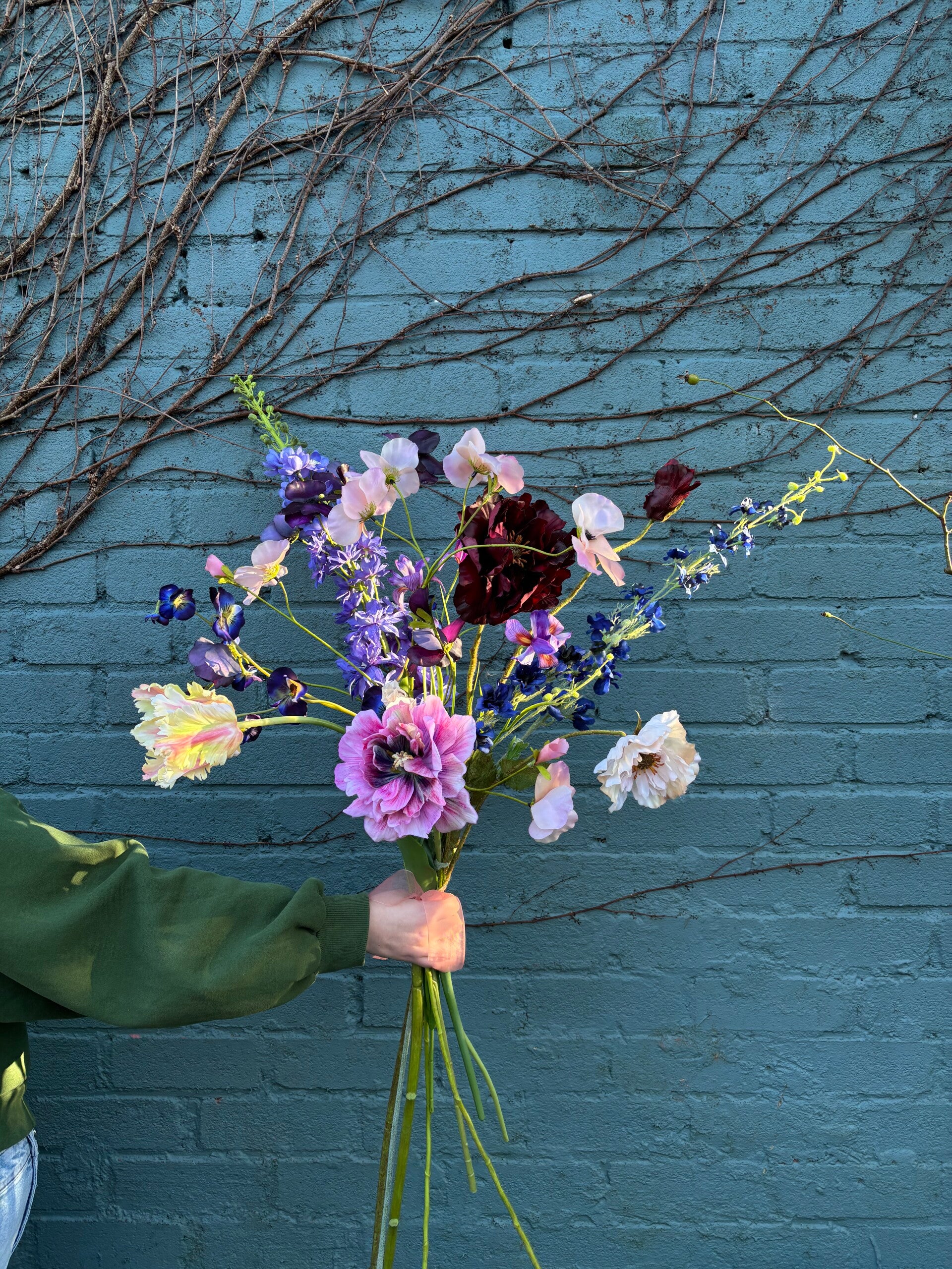 Zijden boeket 'Purple spring'