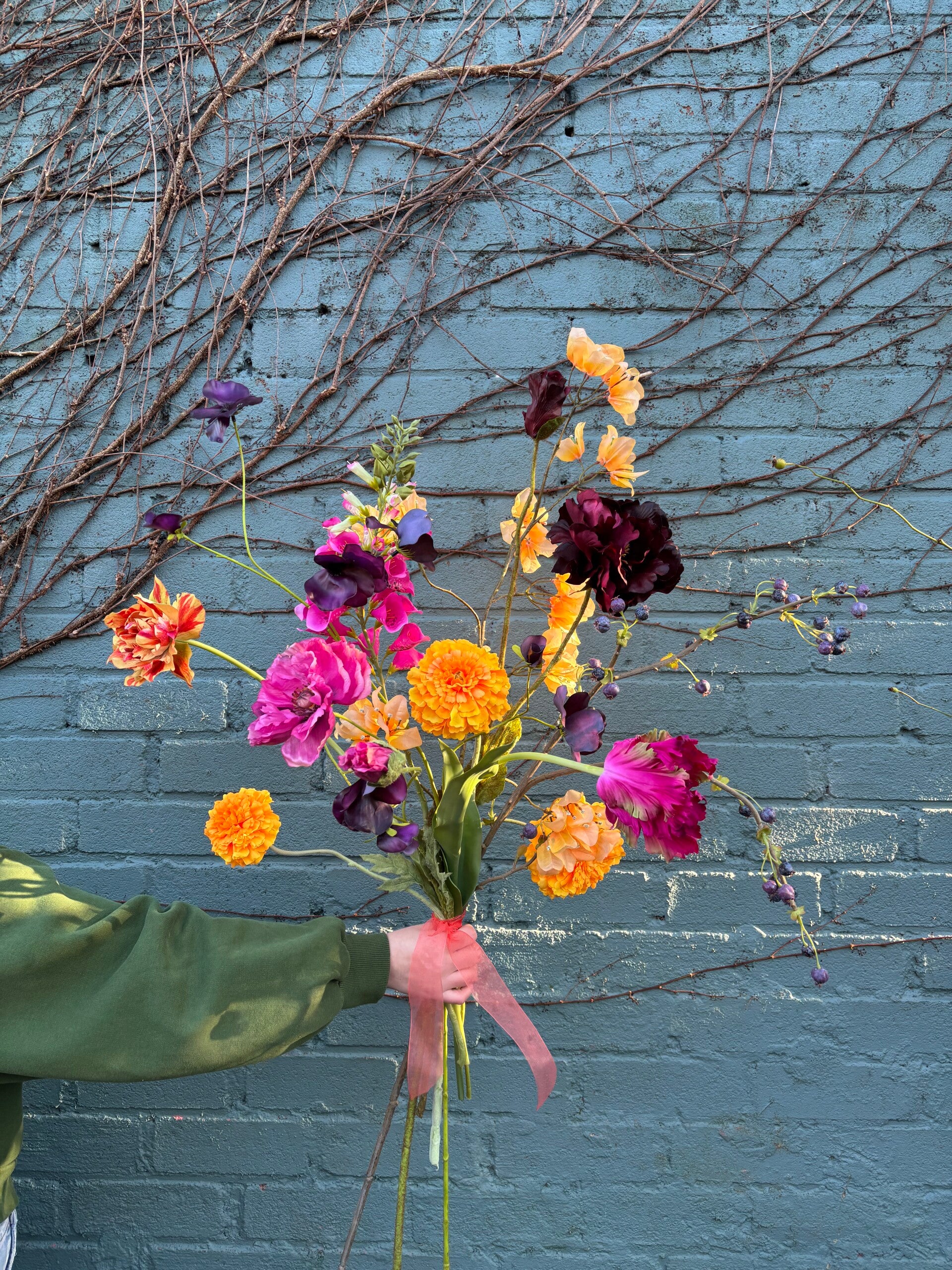 Zijden boeket 'Colour fantasy'