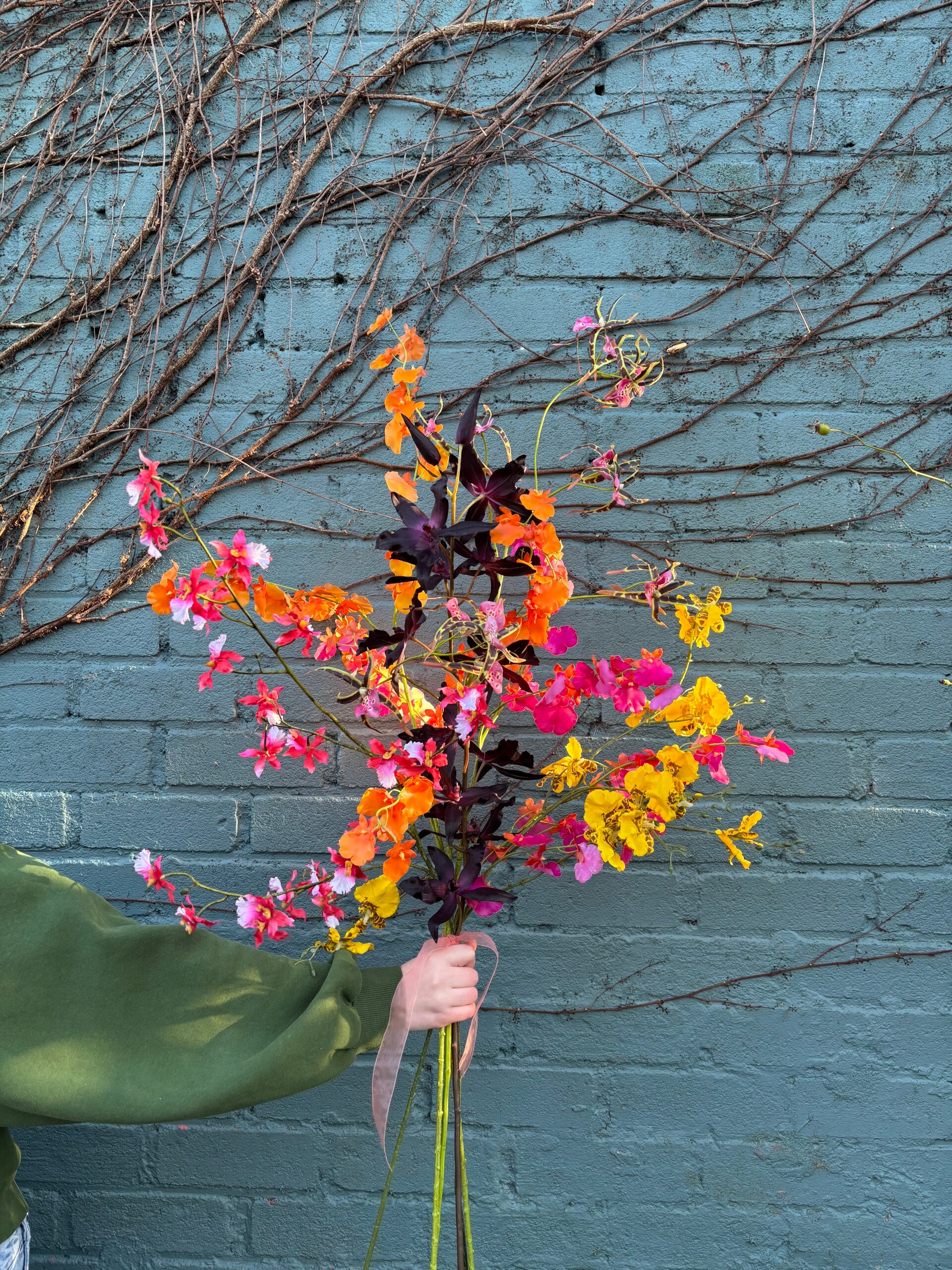 Zijden boeket 'Orchid bouquet'