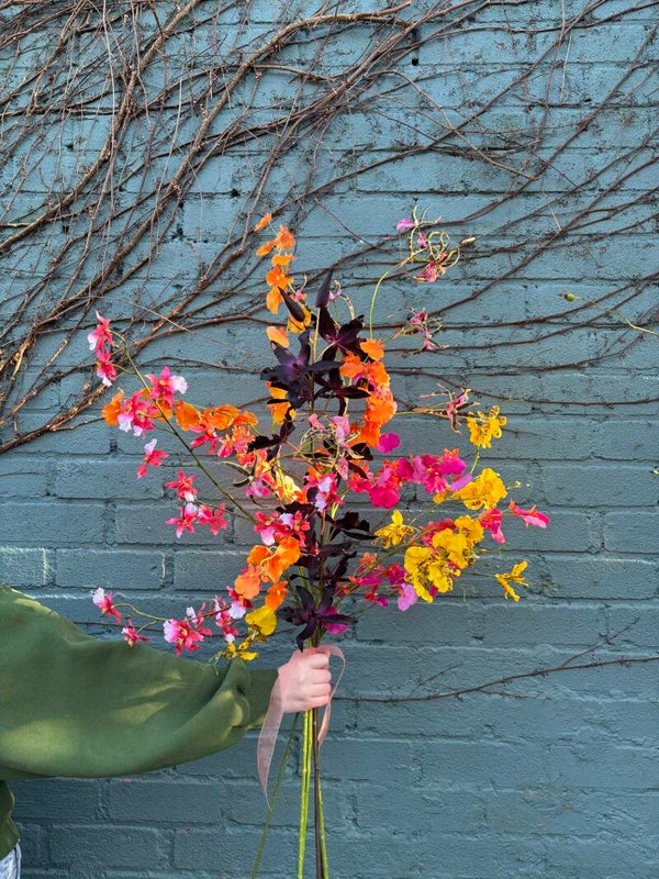 Zijden boeket 'Orchid bouquet'