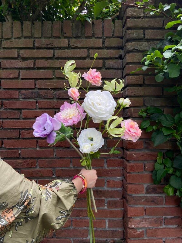 Zijden boeket 'Pastel beauty'