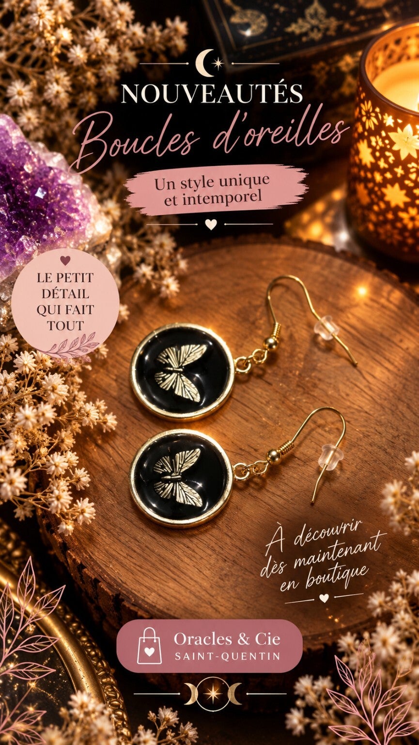 Nouvelles boucles d’oreilles Oracles & Cie, visuel fourni par la boutique