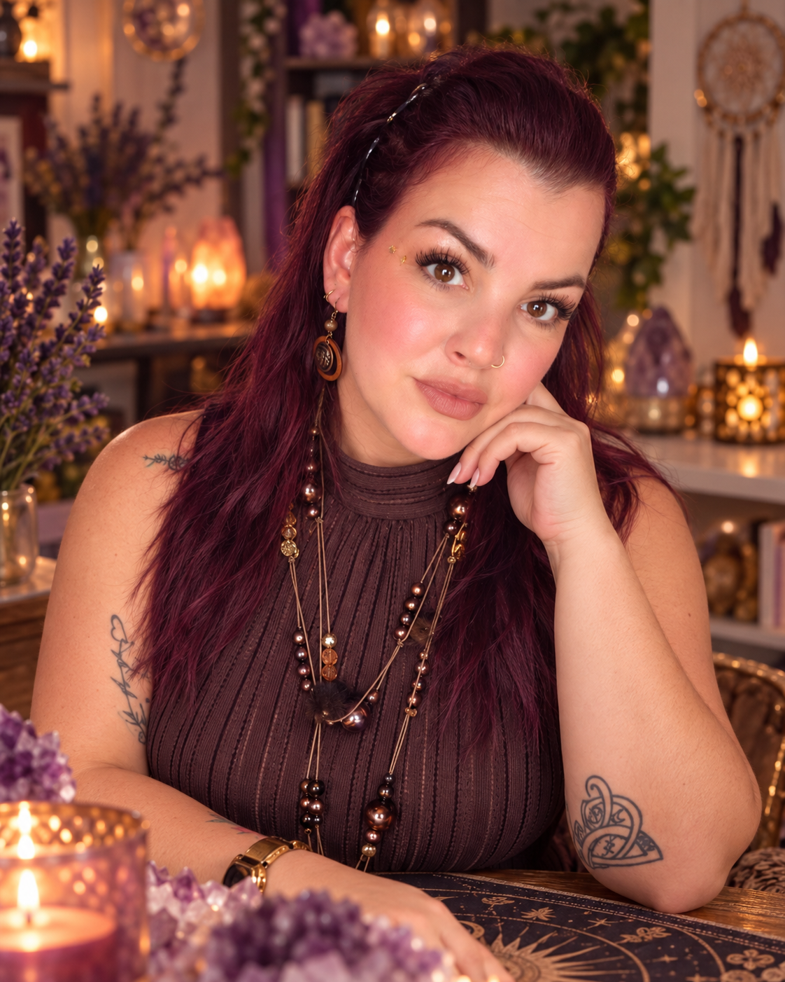 Virginie dans la boutique Oracles & Cie