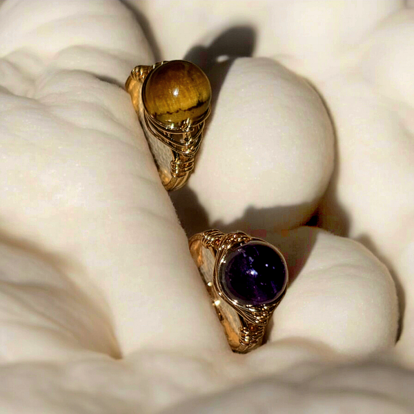 Bague en pierre roulé (divers choix possibles)