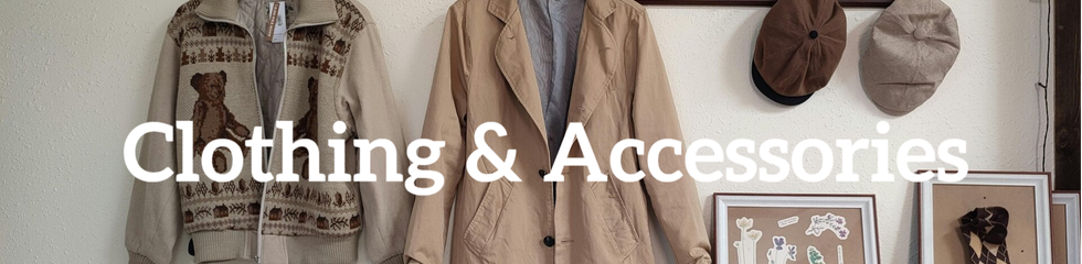 A nostalgic arrangement of vintage outerwear and hats, adding character to the space.