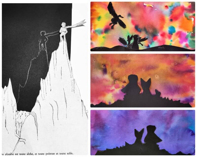 De kleine prins silhouetten ecoline kinderen tekenles