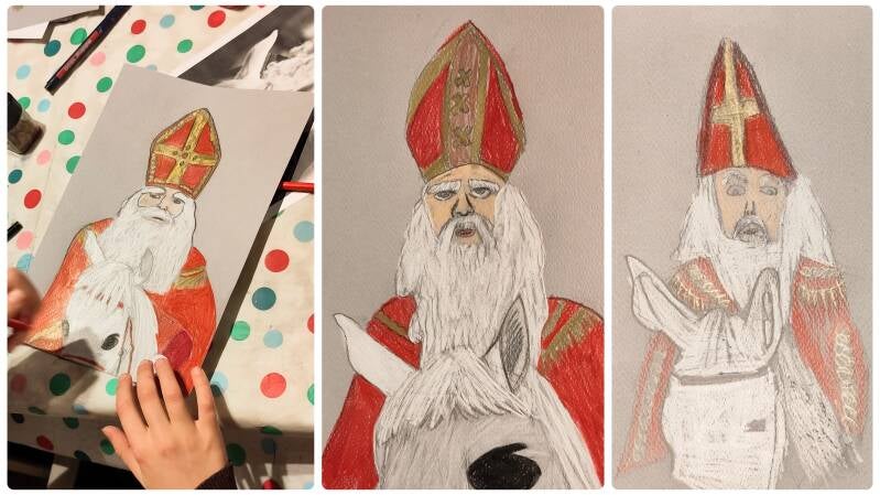 Sinterklaas tekenen tekenles kinderen