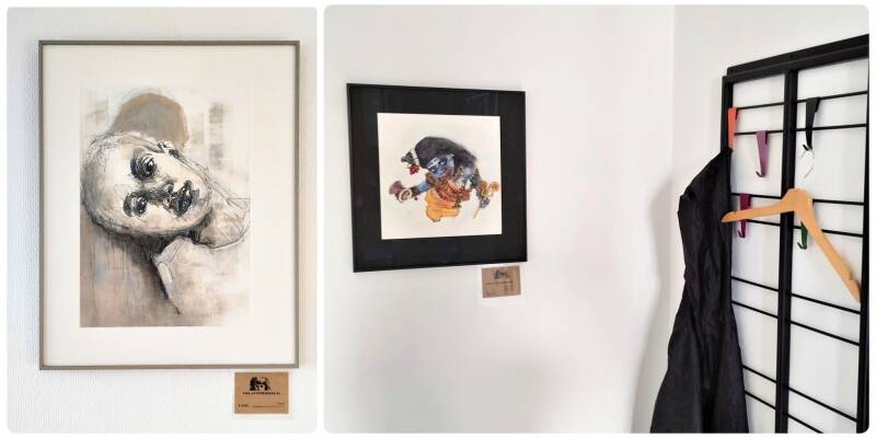 expositie fysiotherapie wageningen 2022 2023 tekeningen schilderijen marieke klok kunstmarieke