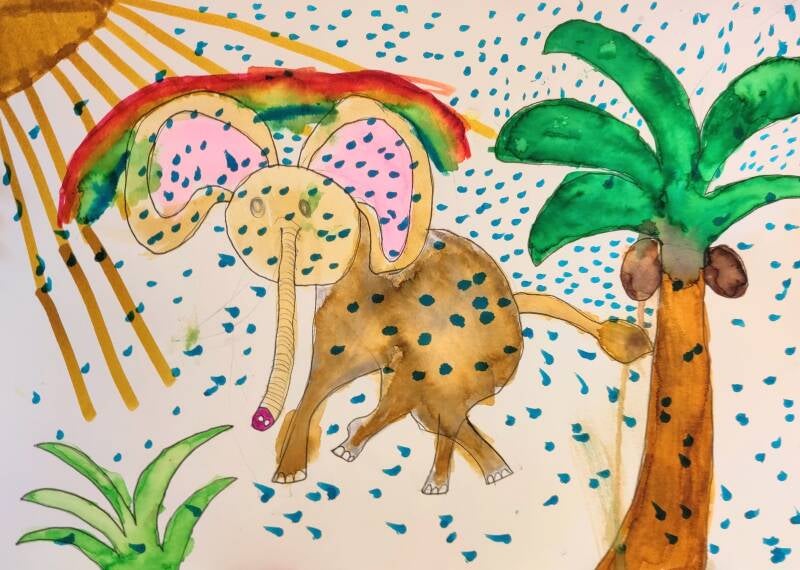 olifant tekenles tekenen kinderen 