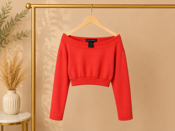 Olivaceous Small Off Shoulder Crop Top