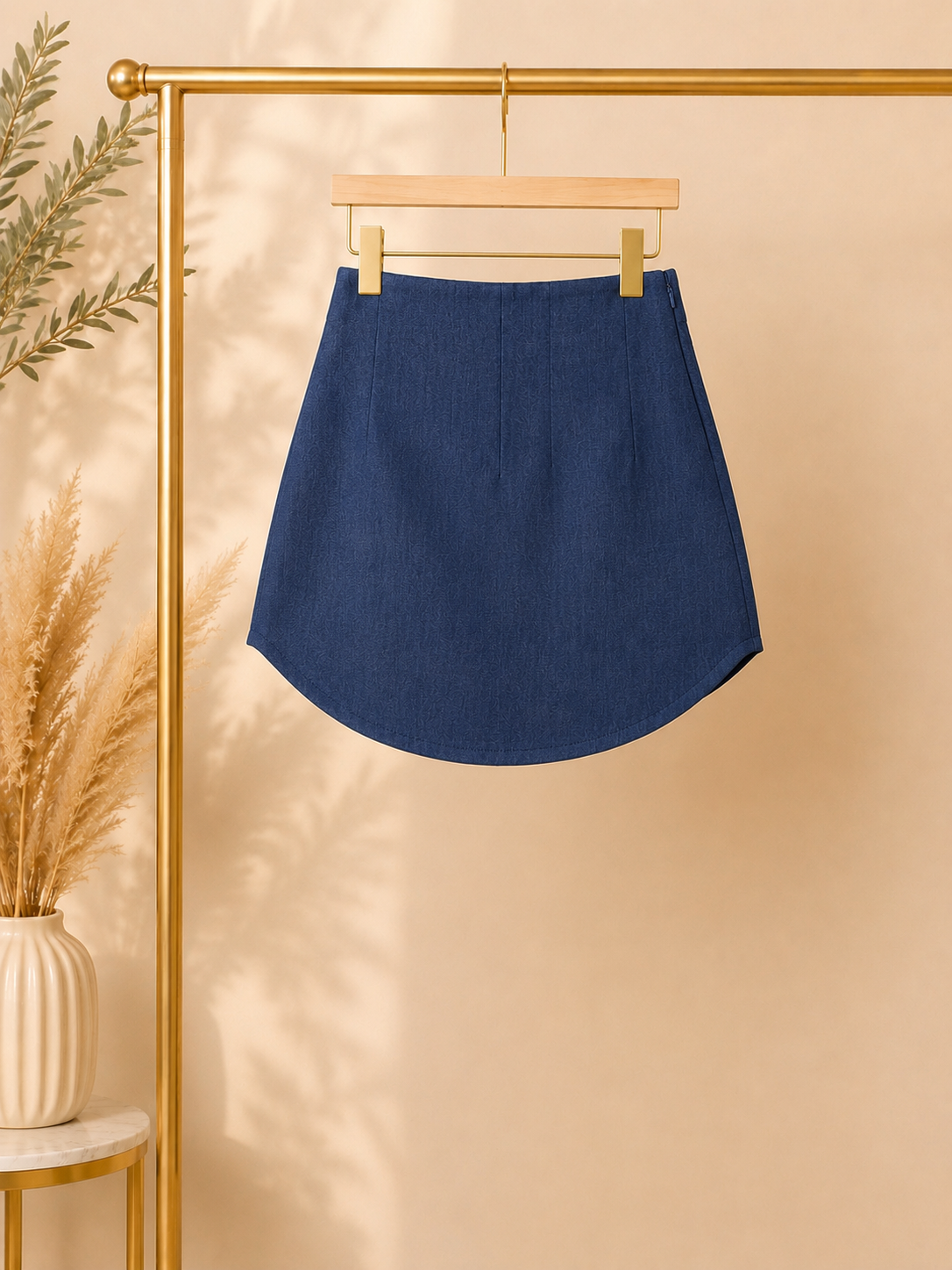 Small Navy Curved Hem Skirt