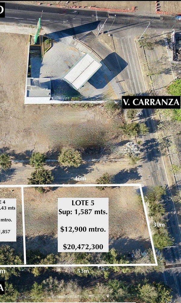 TERRENO ESQUINA V.CARRANZA