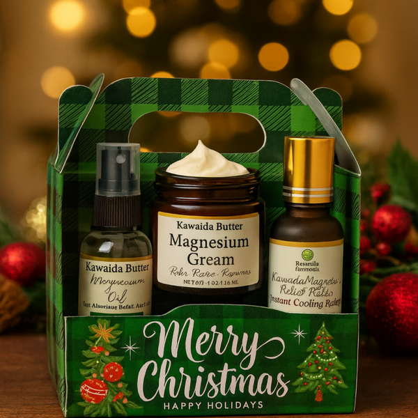 Silent Night Magnesium Trio – Christmas Sleep & Muscle Relief Gift Set (Cream, Spray & Roller Ball)