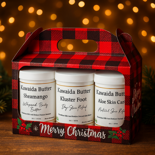 Holiday Hydration 3-Piece Butter Set – Christmas Body Butter Gift Collection (Sheamango, Aloe & Foot Butter)
