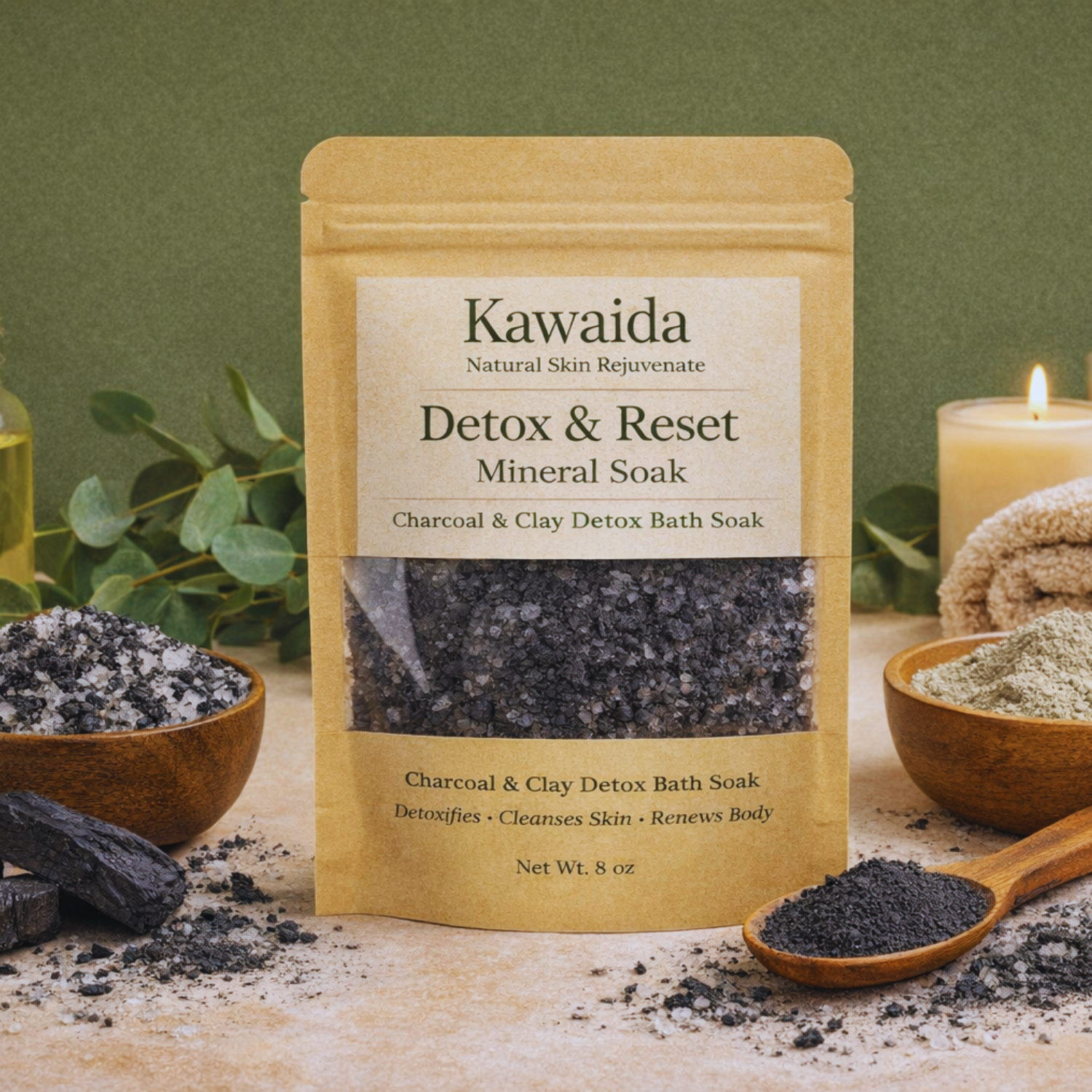 Detox Bath Soak with Charcoal & Eucalyptus | Kawaida Detox & Reset