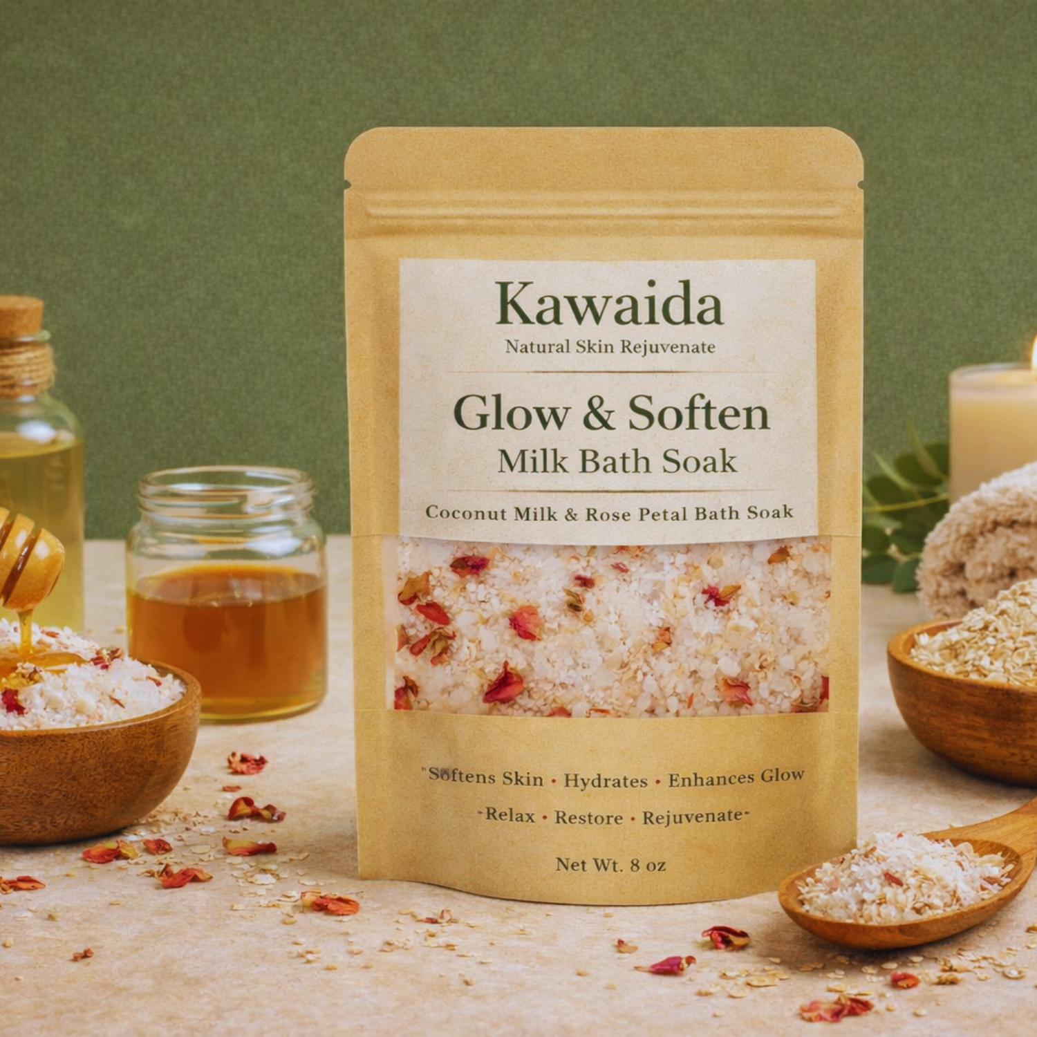 Milk Bath Soak for Soft Glowing Skin | Kawaida Glow & Soften