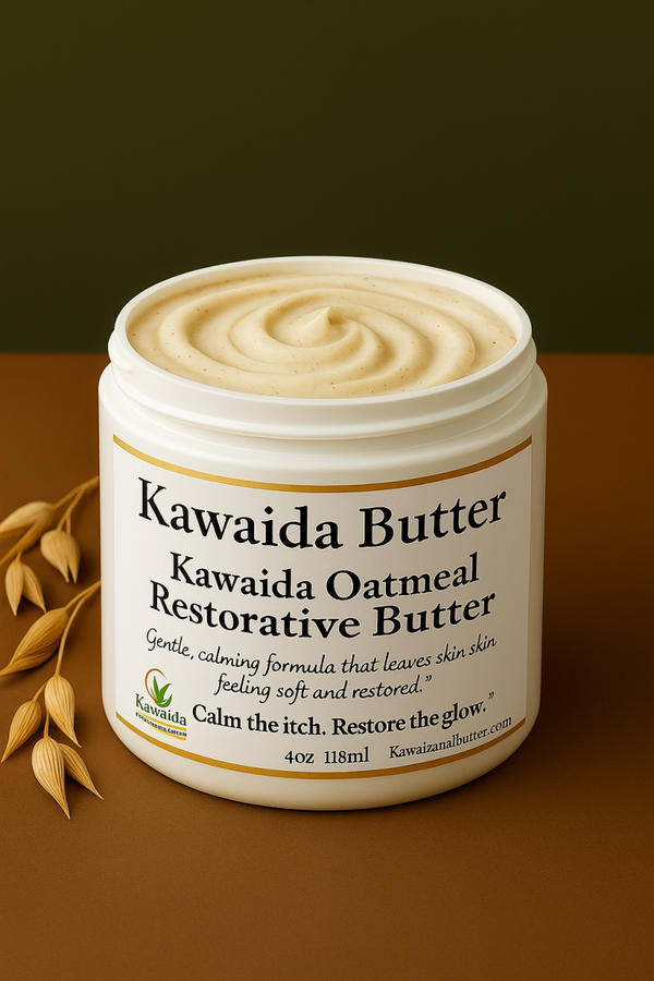 Kawaida Oatmeal Restorative Butter – Eczema Relief Moisturizer with Borage, Chamomile, Calendula, Oat Oil & Meadowfoam