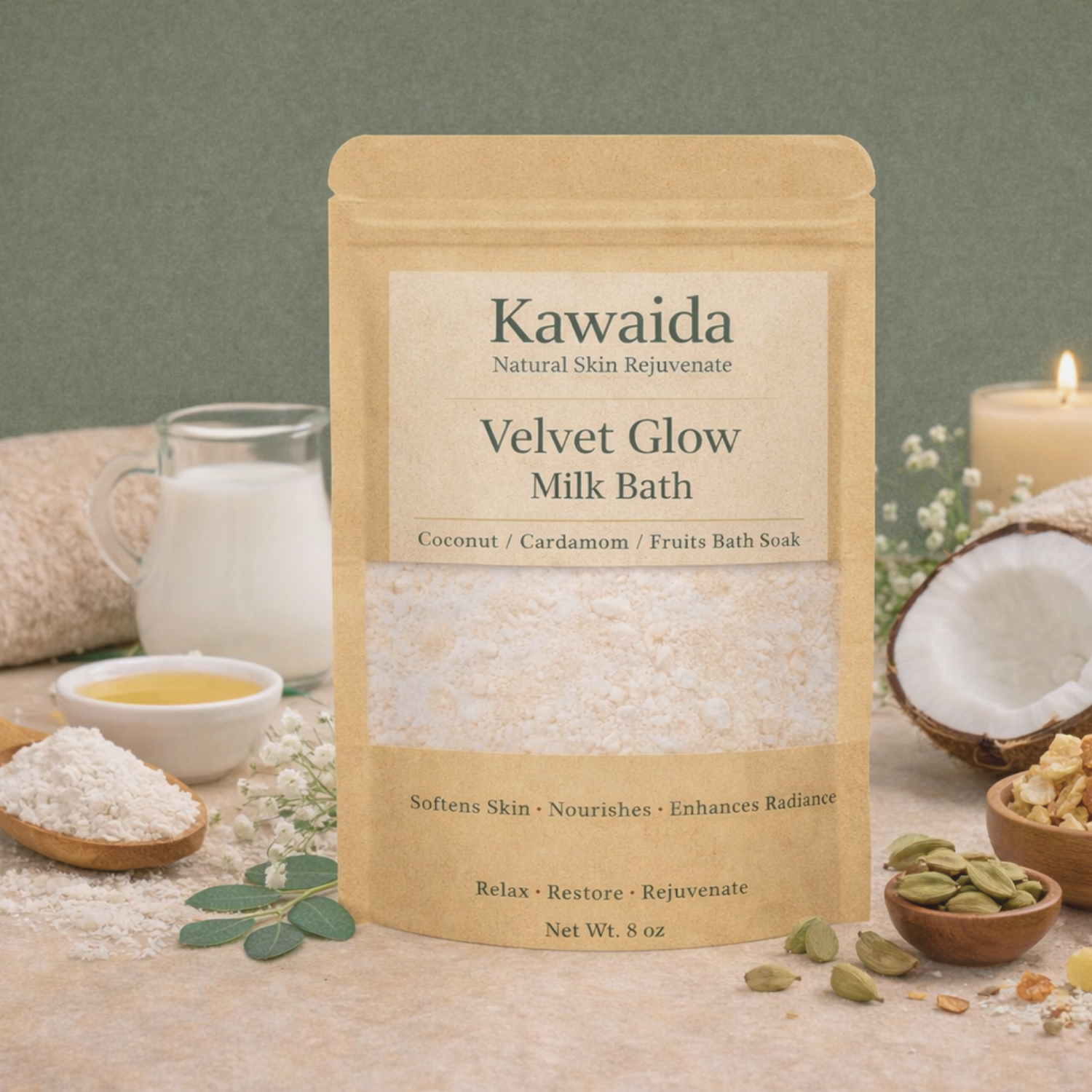 Luxury Milk Bath for Deep Hydration & Soft Skin | Kawaida Velvet Glow