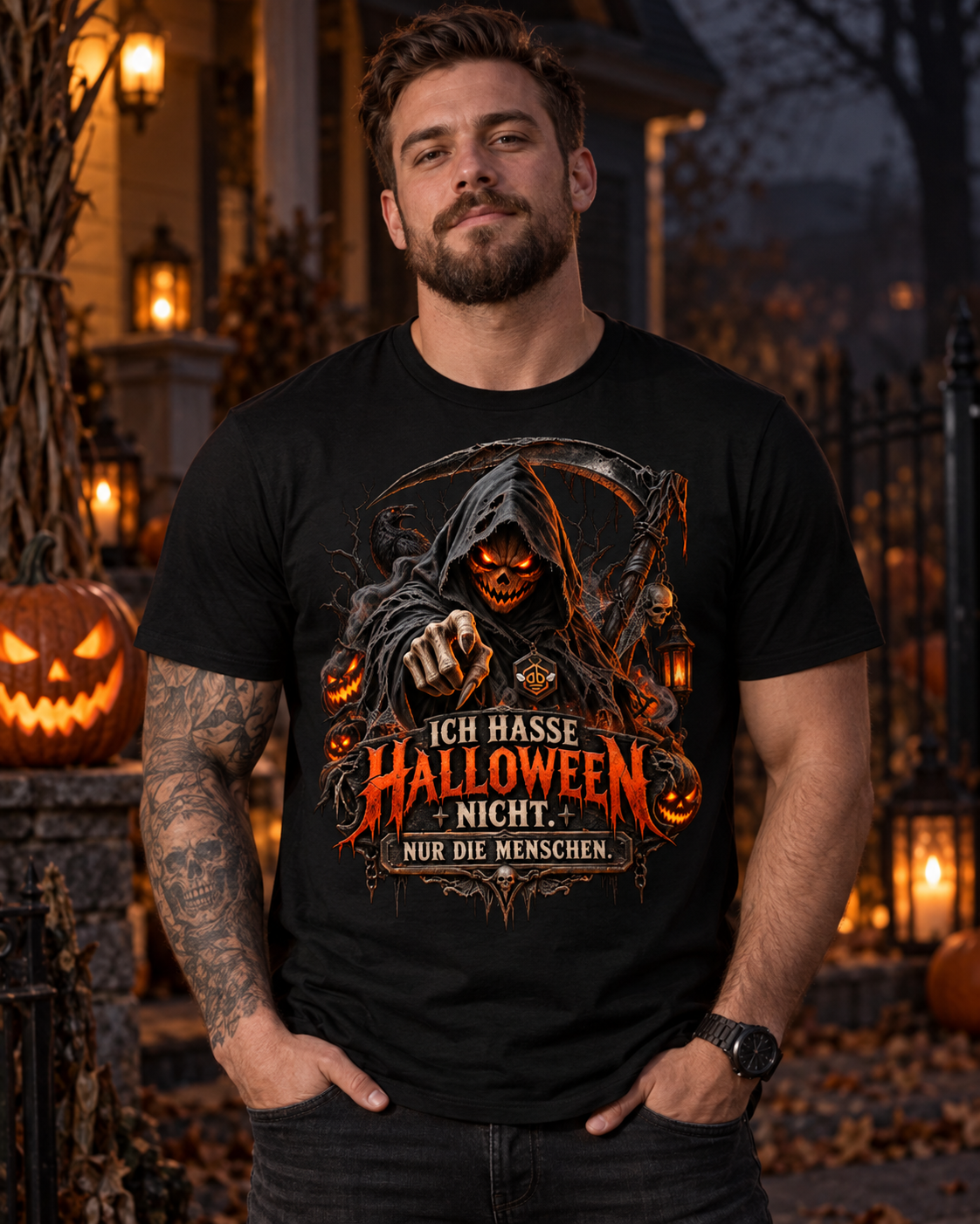 Herren T-Shirt ICH HASSE HALLOWEEN