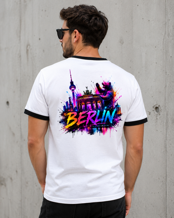 Männer Kontrast T-Shirt Berlin weiß