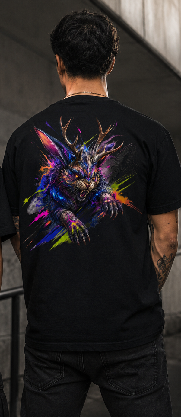 Oversized, Unisex schwarz "Cyber Jackalope"