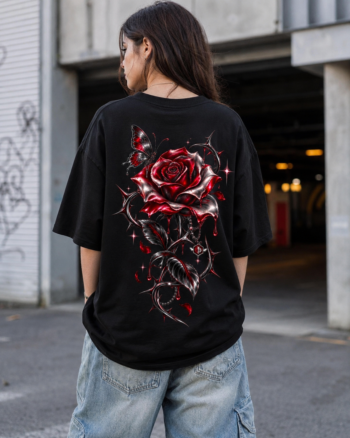 Oversized Shirt Damen "VENOM BLOOM" Streetwear