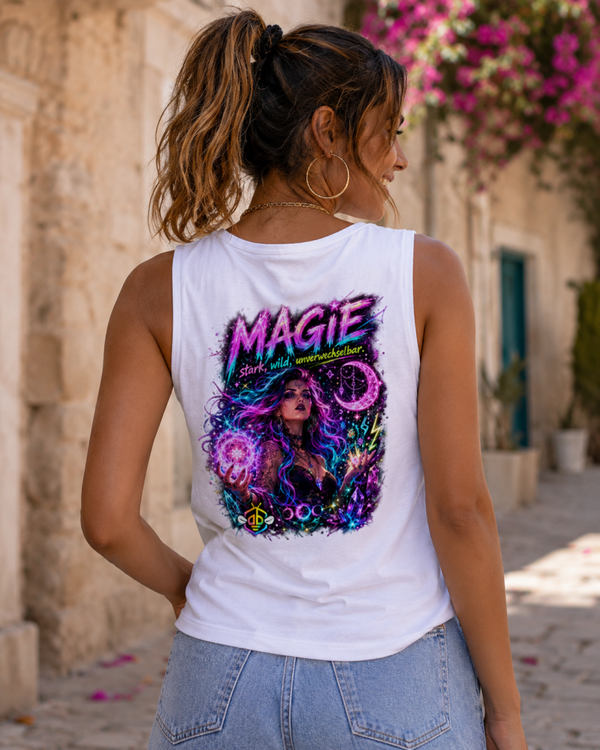 Frauen organic Tank Top Weiß + Magie +