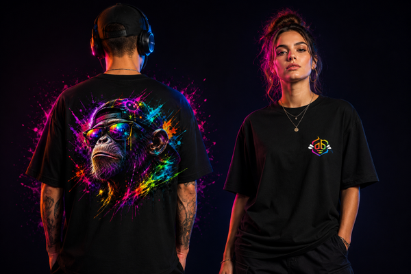 Obersized , unisex Shirt schwarz -Gorilla-
