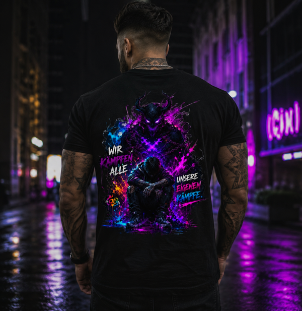 Klassisches Shirt * jeder kämpft sein eigenen Kampf * schwarz Männer