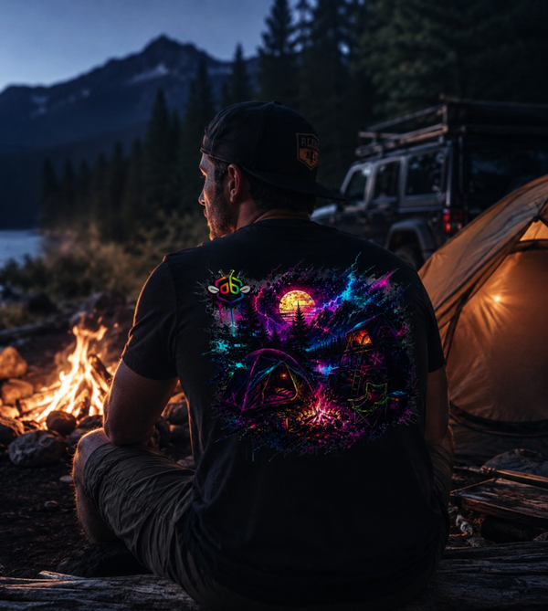 Herren Shirt # camping# schwarz klassisch