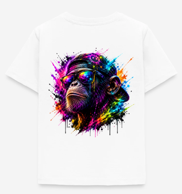 Kindershirt unisex Gorilla weiß