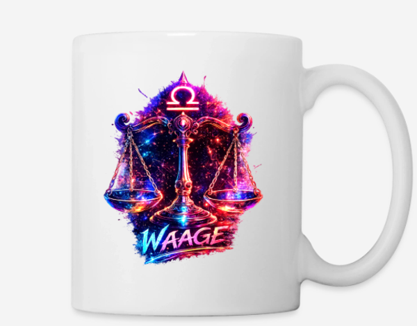 Tasse weiß Waage