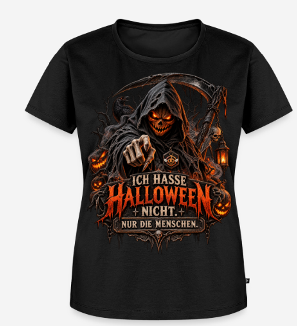 Damen T-Shirt ICH HASSE MENSCHEN HALLOWEEN