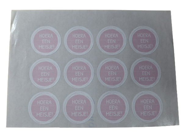 Sluitstickers "hoera een meisje"