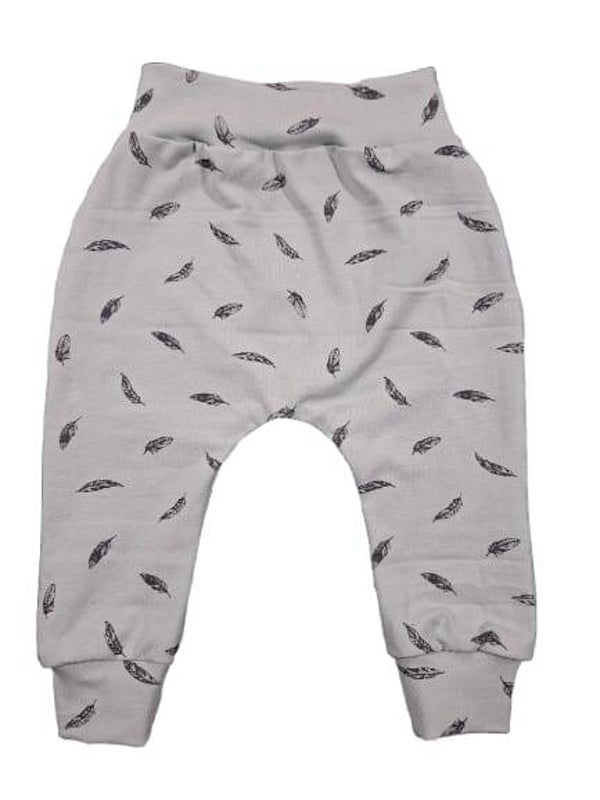 Broekje Licht oudgroen veertjes