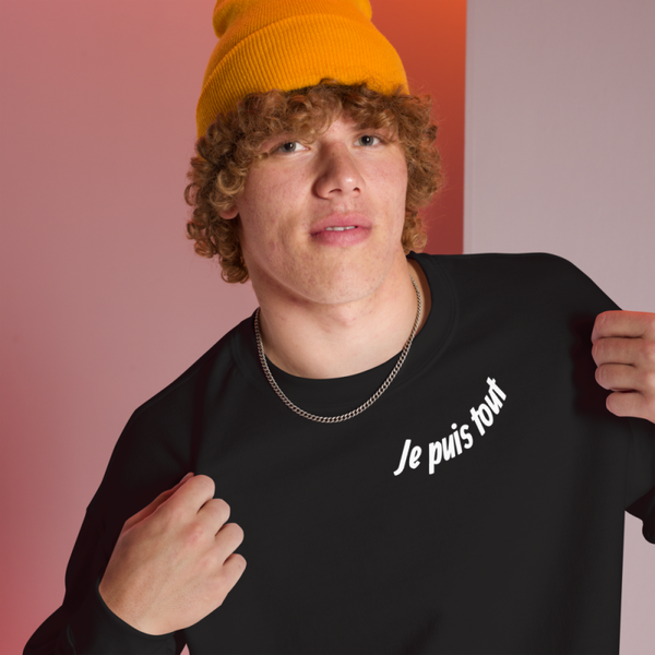 Sweat noir unisexe