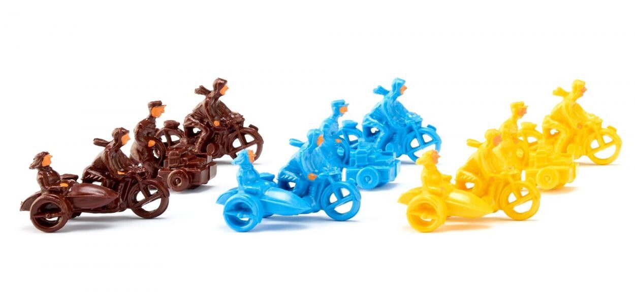 Wiking 1:87 001830 Zubehörpackung - Motorräder/ Handwagenfahrer
