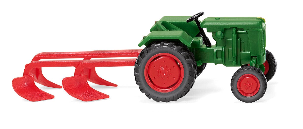 Wiking 1:87 039802 Normag Faktor I mit Pflug - laubgrün