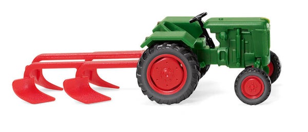 Wiking 1:87 039802 Normag Faktor I mit Pflug - laubgrün