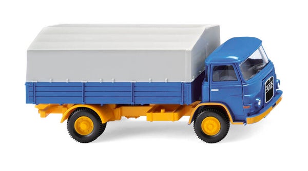 Wiking 1:87 041102 Pritschen-Lkw (MAN 415) - blau/melonengelb