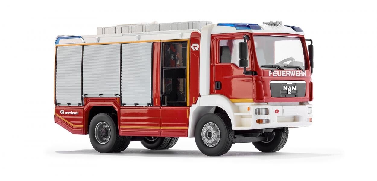Wiking 1:43 043199 Feuerwehr - AT (MAN TGM) Rosenbauer - Heckrollo silber