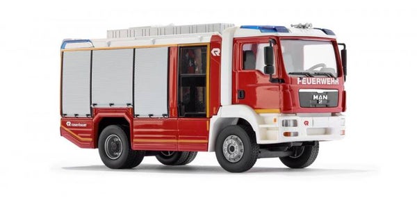 Wiking 1:43 043199 Feuerwehr - AT (MAN TGM) Rosenbauer - Heckrollo silber