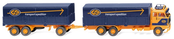 Wiking 1:87 043308 Pritschenhängerzug (Volvo F89) "ASG"